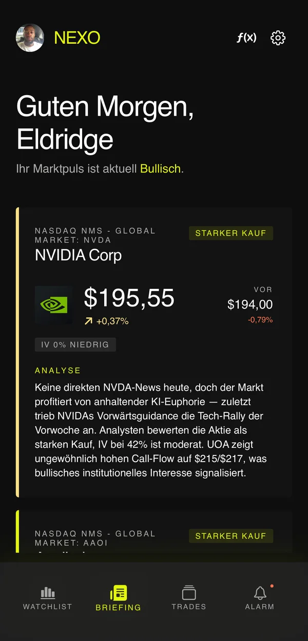 Nexo-KI-Marktbriefing mit einer NVIDIA-Analyse